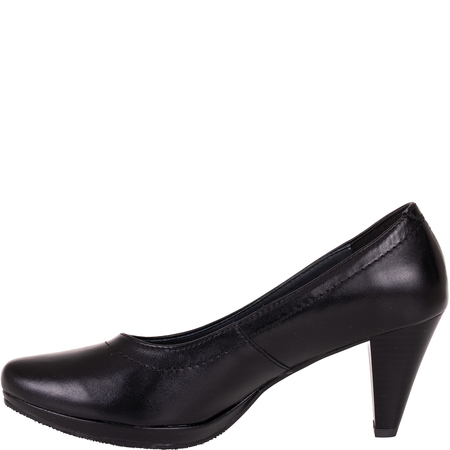 Czółenka na obcasie czarne skórzane marki Syrena SWB 151