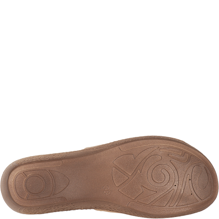 Beżowe klapki Inblu GL-52 z rzepem | obuwie na koturnie