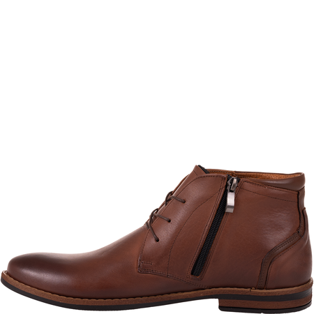 Męskie zimowe trzewiki Syrena SI 097-863 brązowe skóra ocieplane