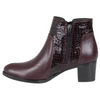 Komfortowe botki damskie Syrena SE 404 - bordowe, skóra