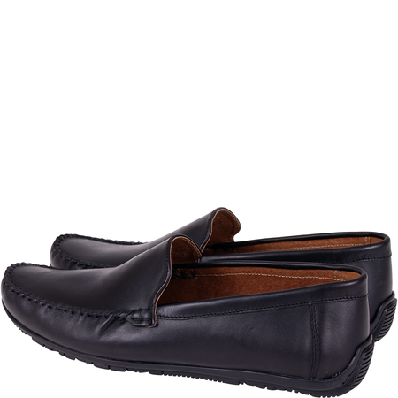 Mokasyny męskie Syrena SI 398-459-2 czarne skórzane