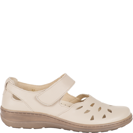 Syrena SH 4043 ecru - półbuty skórzane damskie na wiosnę