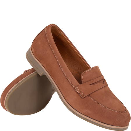 Półbuty Syrena SST 1758 brązowe, skóra naturalna nubuk