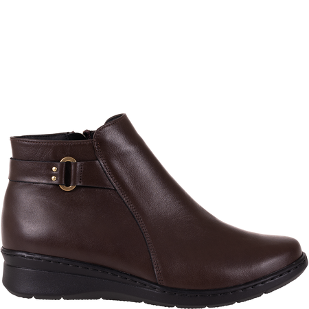 Wygodne botki damskie skórzane Syrena SGO 2104 czekolada