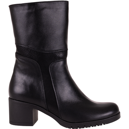 Botki damskie czarne Syrena SE 020A - skóra naturalna licowa