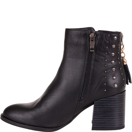 Modne botki damskie Syrena SLA 1111/1 czarne - skóra licowa