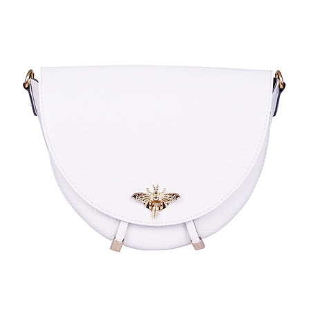 Miejska torebka damska mała listonoszka półokrągła biała