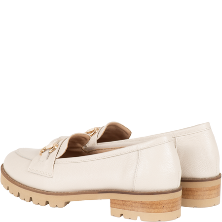 Mokasyny damskie Syrena SE P-299 beż groch, skóra naturalna