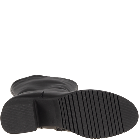 Czarne botki na słupku Syrena SST 4107 - 6 cm obcas