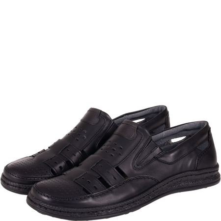 Czarne półbuty męskie Syrena SI 414-774 skóra naturalna