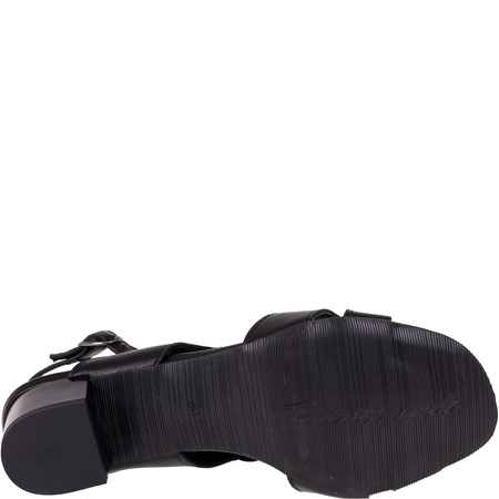 Sandały damskie Syrena SWB 564 czarne skórzane tęgość H