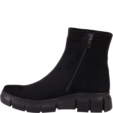 Skórzane botki damskie Syrena SH 506S czarne - ocieplane