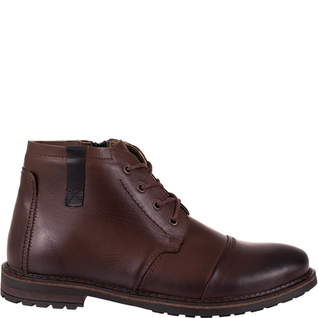 Trzewiki męskie zimowe Syrena SI 087-785 brązowe - skóra naturalna