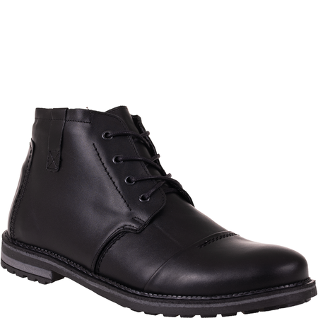 Trzewiki męskie zimowe Syrena SI 087-784 czarne - skóra naturalna