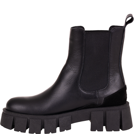 Botki damskie skórzane Syrena 1046/1 czarne lico