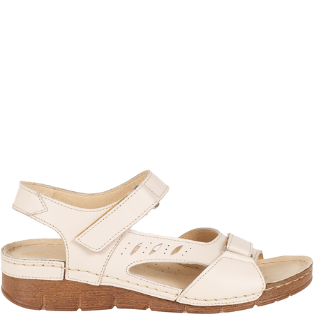 Sandały damskie skórzane marki Syrena SST 907 jasny beż