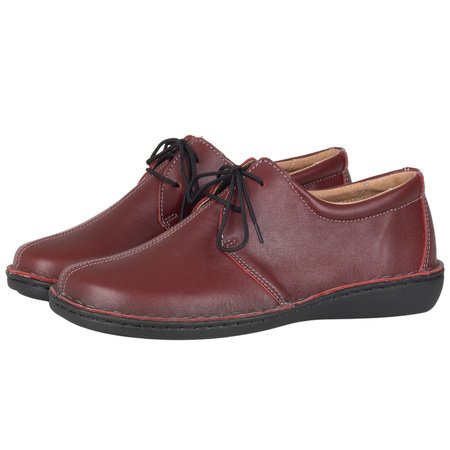 Klasyczne półbuty damskie skórzane Syrena SOT 070 bordowe
