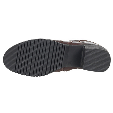 Brązowe botki damskie na obcasie - Syrena SE 632