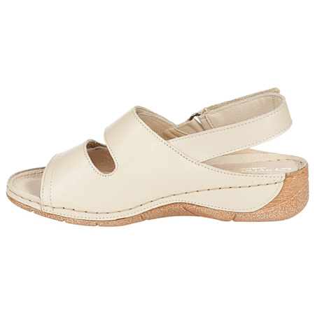 Sandały damskie skórzane SYRENA SWB 538+ beżowe