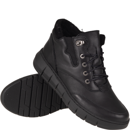 Botki damskie skórzane Syrena SH 561 czarne | Polska marka