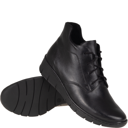 Botki damskie wiązane marki Syrena SST 4046 czarne