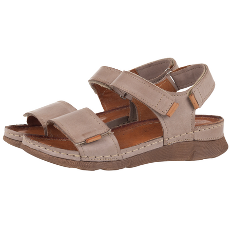 Sandały skórzane damskie marki Syrena SST 990 cappuccino