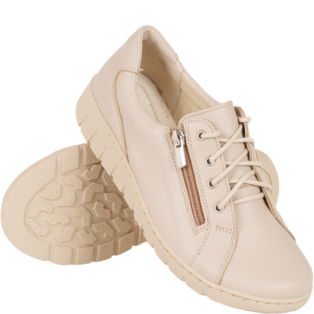 Półbuty damskie marki Syrena SH 429 ecru - Skóra naturalna