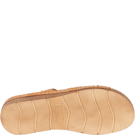 Klapki skórzane damskie marki Syrena SST 908/K rude