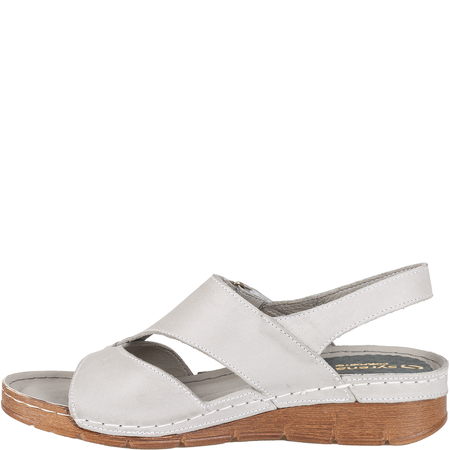 Skórzane sandały damskie Syrena SST 908 w kolorze szarym