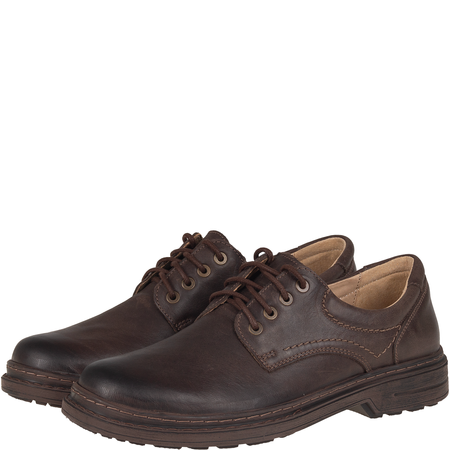 Półbuty męskie Syrena SH 815 brązowe - wygodne, skórzane