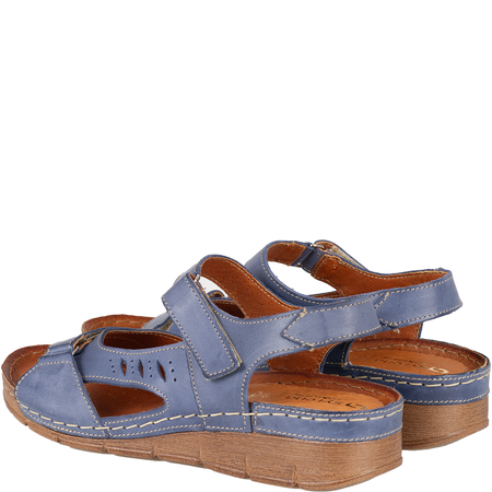 Sandały skórzane damskie Syrena SST 907 niebieskie