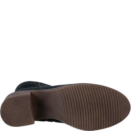 Syrena STA 4130 zielone - welurowe botki damskie na obcasie