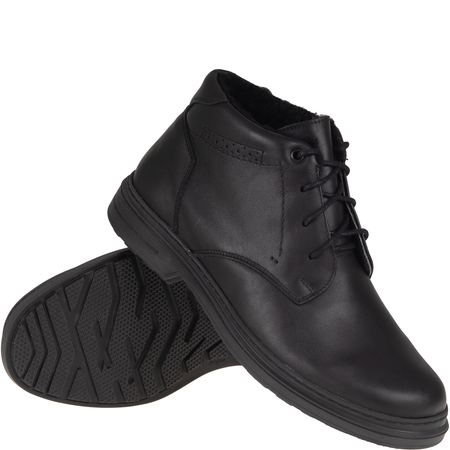 Wygodne skórzane trzewiki męskie Syrena SH 810 czarne