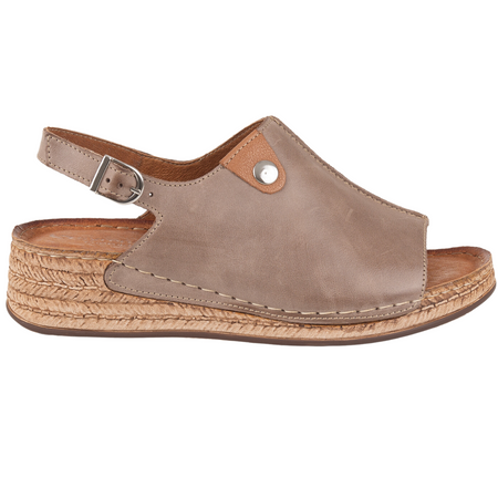 Skórzane sandały damskie marki Syrena SST 987 cappuccino