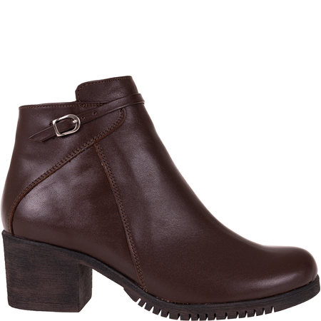 Botki damskie na obcasie marki Syrena SE 0046 czekolada