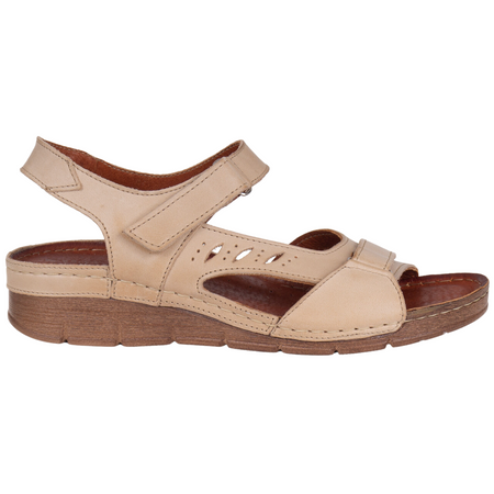 Sandały skórzane damskie Syrena SST 907 beżowe