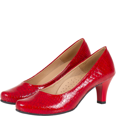 Czółenka damskie skóra naturalna Syrena SE 7115 czerwone