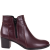 Komfortowe botki damskie Syrena SE 404 bordowe skóra