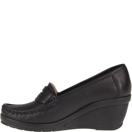 Półbuty na koturnie skórzane Syrena SST 1593/50 czarne