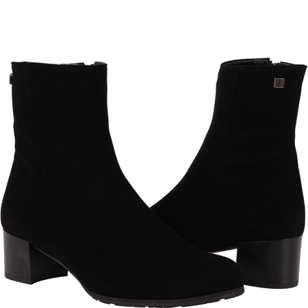 Botki damskie Syrena STA 3002 czarne - skóra zamszowa