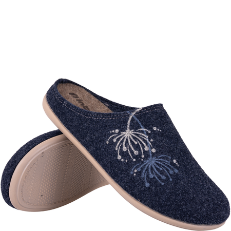 Kapcie damskie INBLU GF000030 szaro-niebieskie filcowe