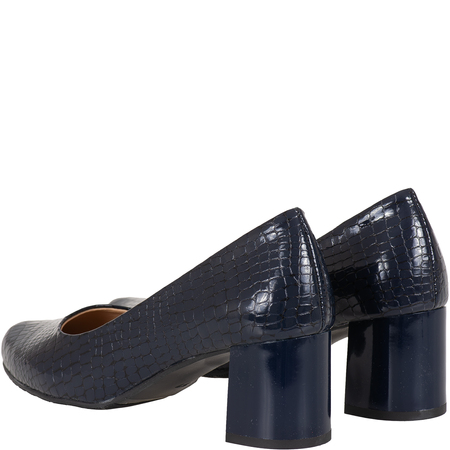 Czółenka damskie skórzane Syrena SE 7115E granatowe