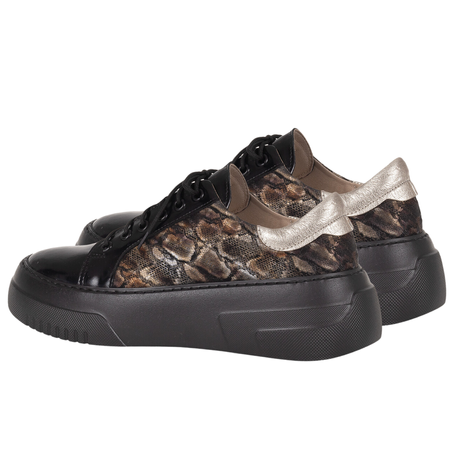 Półbuty damskie na platformie skórzane Syrena SE P271 czarne