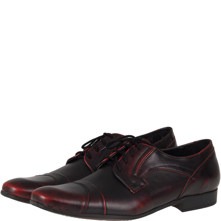 Półbuty męskie wizytowe skórzane Syrena SST 151 bordowe