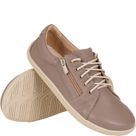 Wygodne półbuty BareFoot Syrena SH 436 - skóra, khaki