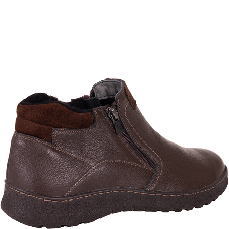 Trzewiki męskie skórzane Syrena SH 827 brąz, ocieplane