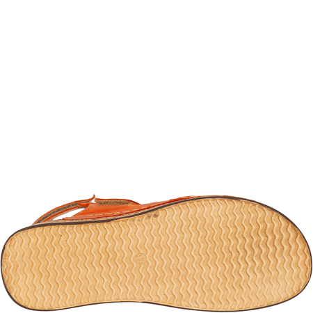 Sandały Syrena SST 995 pomarańczowe - skórzane, na rzepy