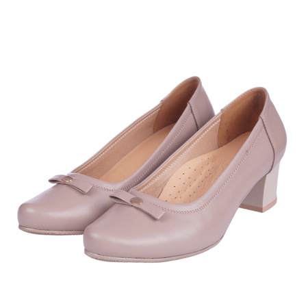 Czółenka damskie skórzane Syrena SE P-239A ciemny beż