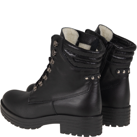 Botki damskie Syrena SST 4064 czarne - skóra naturalna