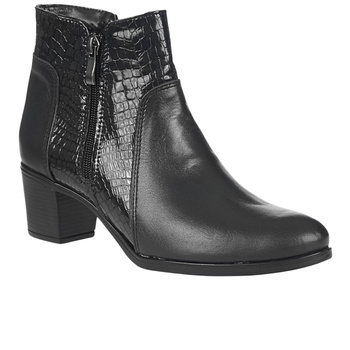 Komfortowe botki damskie Syrena SE 404 - czarne skóra